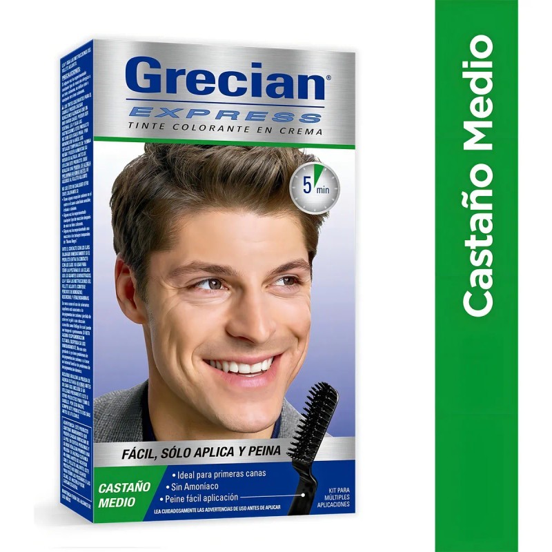 Tinte de Cabello en Crema Grecian Express Castaño Medio 80g