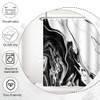 Ruelvth Black and White Shower Curtain, Modern Abstract Black Marble