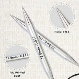 KnitPro Nova Fixed Knitting Needles - Circular Knitting Needles 40cm x 12mm, Silver