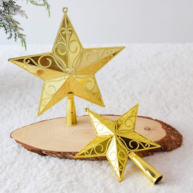 TENDYCOCO 20cm Star Tree Topper Christmas Tree Topper 5 Point