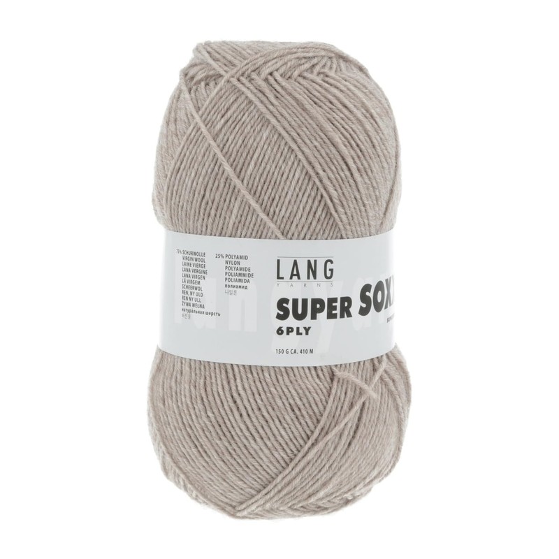 Lang Yarns Super Soxx 6 Compartment/6 Ply – Sand Melange
