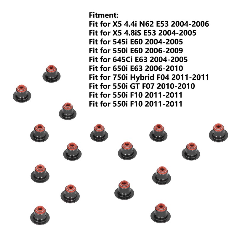 16PCS Valve Stem Seal Kit 11340029751 Metal Rubber for X5
