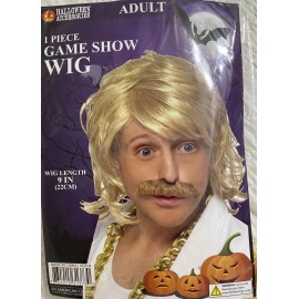 Kole Imports Adult Men's Game Show Host Wig - Blond - Length 9" - 1970's Costume