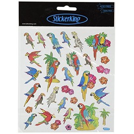 Tattoo King Multi-Colored Stickers-Parrots