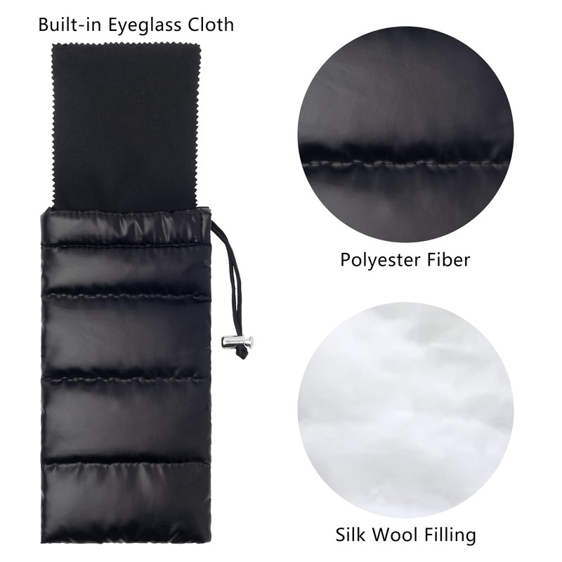 Face Shadow Super Soft Glasses Case with Cleaning Cloth Eyeglasses
