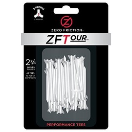 Zero Friction Tour 3-Prong Golf Tees (1-3/4 Inch, White, Pack of 20)