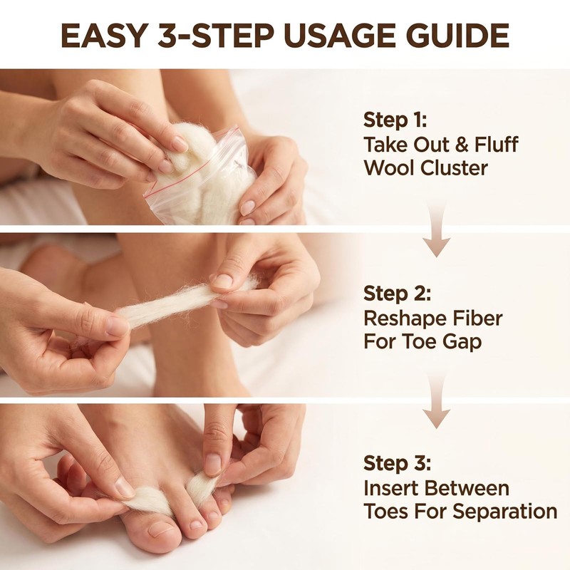 4Pcs Lambs Wool Padding for Toes