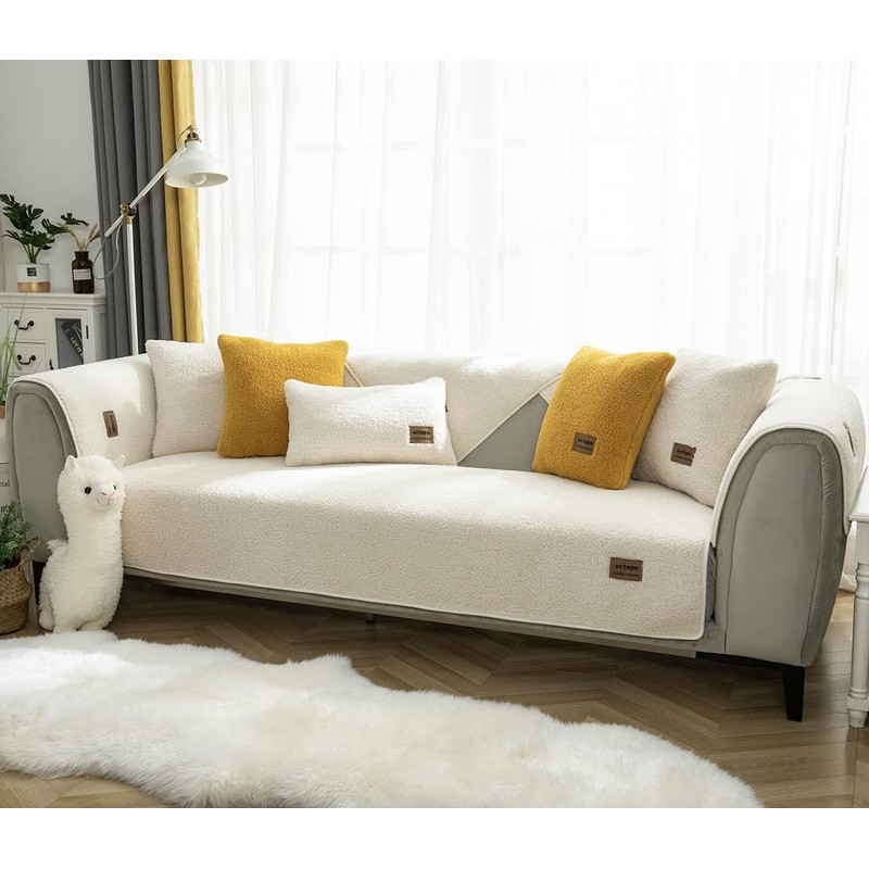 vctops Sherpa Fleece Sofa Couch Covers Super Soft Warm Plush