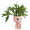 Head Planter Resin Unique Succulent Flower Pot Open Eyed Alien