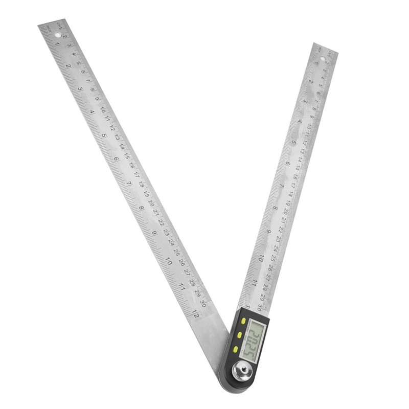 0-300mm Stainless Steel Electronic Protractor Digital Goniometer Angle Finder Miter