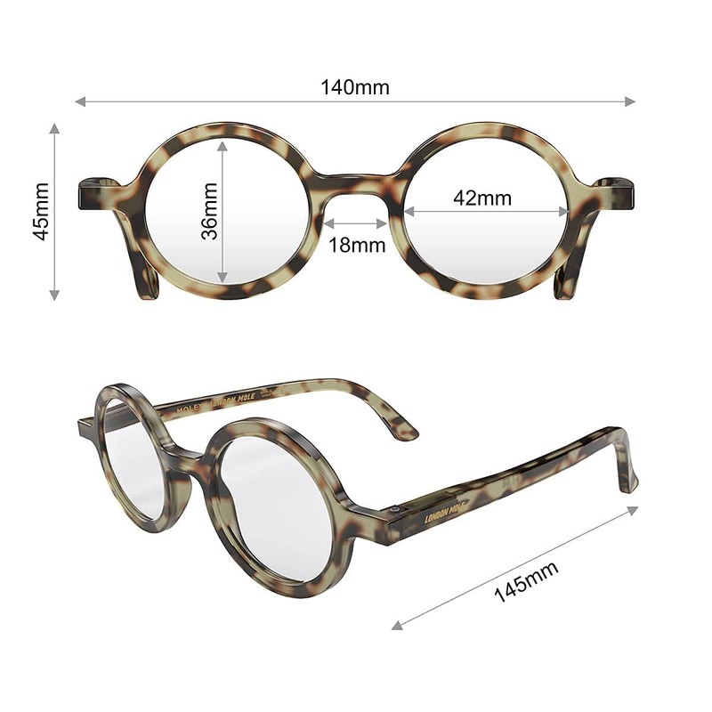 LONDON MOLE® Moley blue light blocking glasses | Cool round