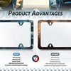 2pcs Ocean Wave License Plate Frame Blue Texture Waves Print