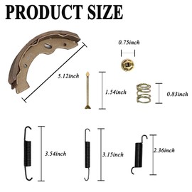 Golf Cart EZGO Brake Shoes Pads & Spring Kit Assembly Fit EZGo Medalist/TXT 1997 Up, Workhorse /ST350 1996 Up, Gas RXV 2008+ and Yamaha 1993-2006 G14 G16 G19-G22 Replaces #27943G01 70794G01 70795G01