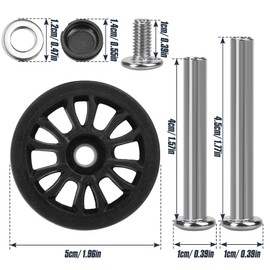 Domiella 8 PCs 1.97in / 50mm Luggage Wheels Replacement, Smooth Swivel Caster Wheels, Wear-Resistant Rubber Suitcase Trolley Wheels Repair Kit, A24