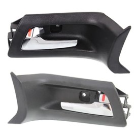 For Pontiac G8 2008 2009 Interior Door Handle Driver and Passenger Side Pair Front Black Bezel With Chrome Lever With Door Lock Button Plastic | Base/GT/GXP | GM1352172, GM1353172 | 92213438, 92213437