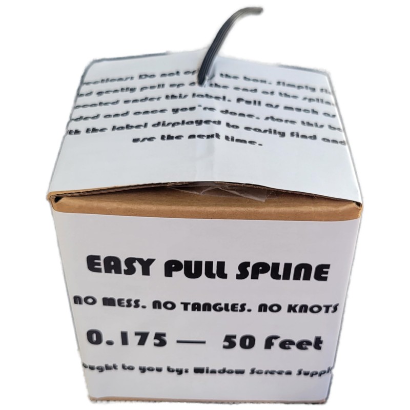 Generic Window Screen Spline, 0.175"" x 50' Replacement Round Black