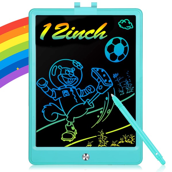 TOGETIC LCD Colorful Writing Tablet Kids Drawing Pad Doodle Board 12 Inches Toddler Erasable Light Drawing Board Educational and Learning ChristmasToys Gifts for 3 4 5 6 7 8 Year Old Girls Boys