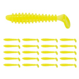 Goture Worms, Set of 20, Claw Worms, Scented Ingredients, Claw, Clawdye, Chinu, Rootfish, Bass Lure, Fishing Worm Set, 1.4 inches (3.5 cm), 0.01 oz (0.3 g), Yellow