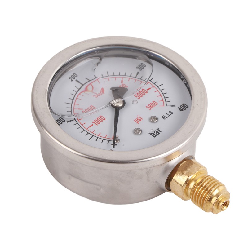 Hydraulic Hose Test Point Coupling M16*2‑BSP1/4 + 0~400BAr 6000PSI Gauge