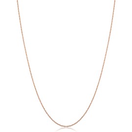 Kooljewelry 14k Rose Gold Rope Chain Pendant Necklace (0.7 mm, 16 inch)
