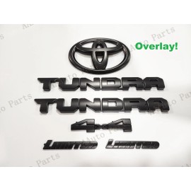 Toyota Front Logo TUNDRA Limited 4x4 Matte BLACKOUT EMBLEM BADGE OVERLAYS 2022+ Tundra