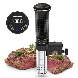 KitchenBoss Sous Vide Machine: Ultra-quiet Sous Vide Cooker Immersion Circulator, IPX7 Waterproof Stainless Steel 1100W Professional Sous Vide Precision Cooker, Black (G300T)