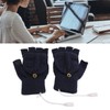 USB Warmer Heated Gloves Flip Half Fingerless Electronic Knitted Hand