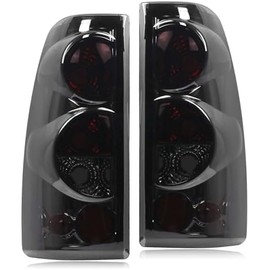 Nakuuly Tail Light Compatible With 1999-2006 Chevy Silverado 1500 2500 3500 2007 Classic, 1999-2002 GMC Sierra 1500 2500 3500 Driver and Passenger Side Taillights Black/Smoke