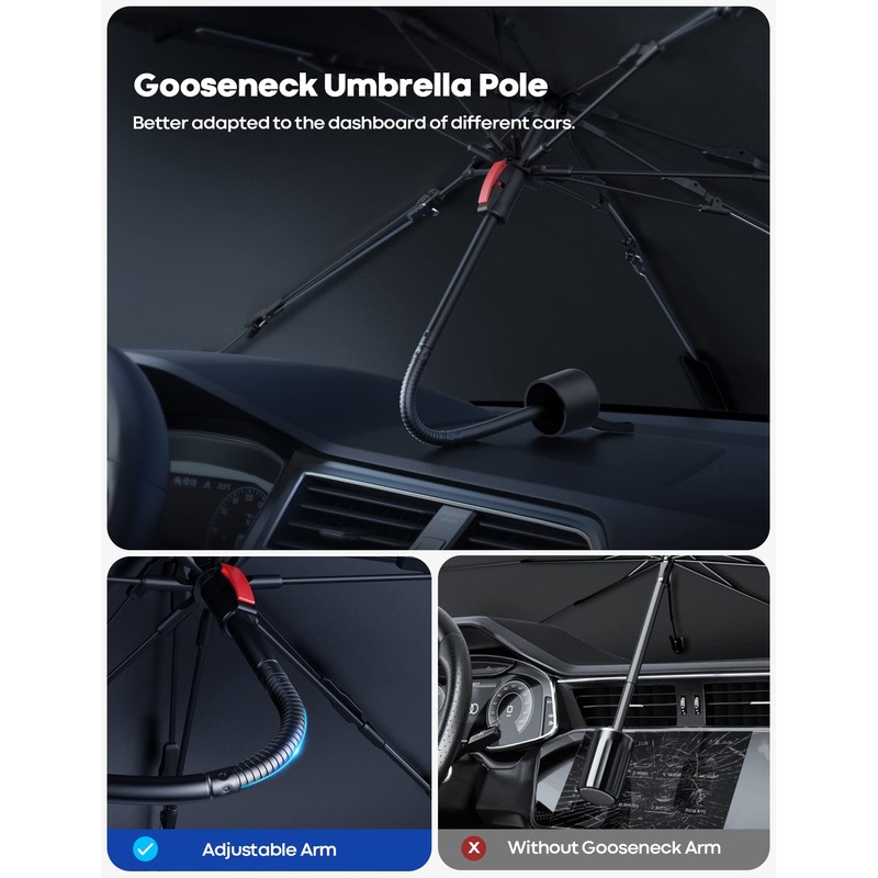 Lamicall Windshield Sun Shade Umbrella Parasol para Auto Parabrisas -