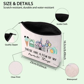 FOTAP Vacation Trip Gift Fairytale Fans Cosmetic Bag Mouse Family Trip Snacks Makeup Bag Magic Kingdom Gift Mouse Ice Cream Zipper Pouch (F-things Mouse)