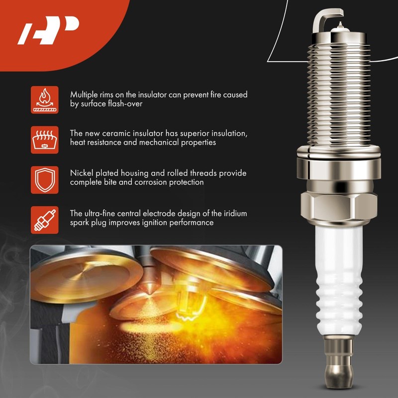 A-Premium Ignition Coil Pack and Iridium Spark Plugs Compatible with