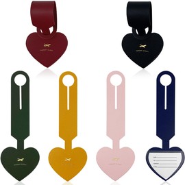 JEYORZY Pack of 6 Suitcase Tags, Leather Heart Luggage Tags, Colourful Luggage Tags for Suitcase, Suitcase Travel Accessories, Address Tag, Suitcase for Luggage, Suitcase, Bag, Handbag