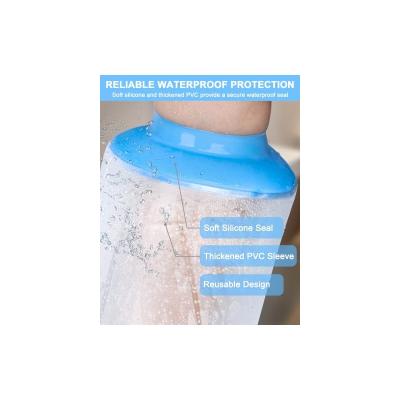 1 Pack Waterproof Lower Leg Cast Cover for Shower and