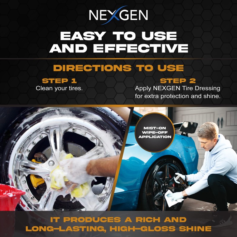 Nexgen Tire Dressing — Water Based Tire Protector — Easily