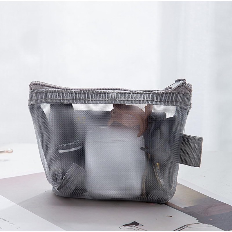 Natiform Mesh Makeup Pouch, Cute, 3 Pieces, Cosmetic Pouch, Makeup