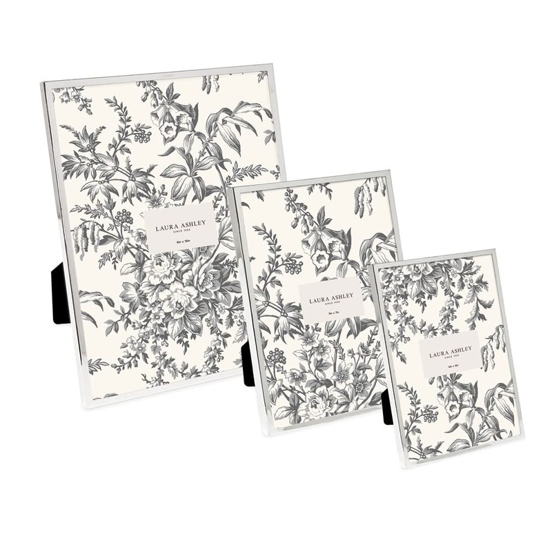 Laura Ashley 5x7 Silver Flat Metal Picture Frame (Vertical &