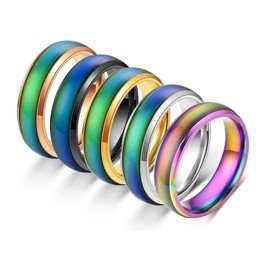 Pack of 5 Mood Ring, Mood Ring, Mood Ring, Colour Changing Ring, for Men, Women, Fashion Jewellery, Daily Life, Party, Birthday, Valentine's Day, Gift, Travel