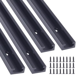 Aluminum T Track, 4 Pack 36Inch Universal Double Cut Profile T Track, with Predrilled Mounting Holes and Screws, for Woodworking Jigs and Fixtures, Drill Press Table, Router Table, Workbench