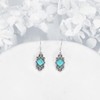 AXELUNA Turquoise Earrings 925 Sterling Silver Square Turquoise Drop Earrings