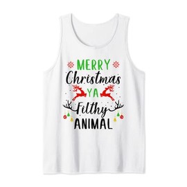 Merry Christmas Animal Filthy Ya Funny Family Pajamas Tank Top