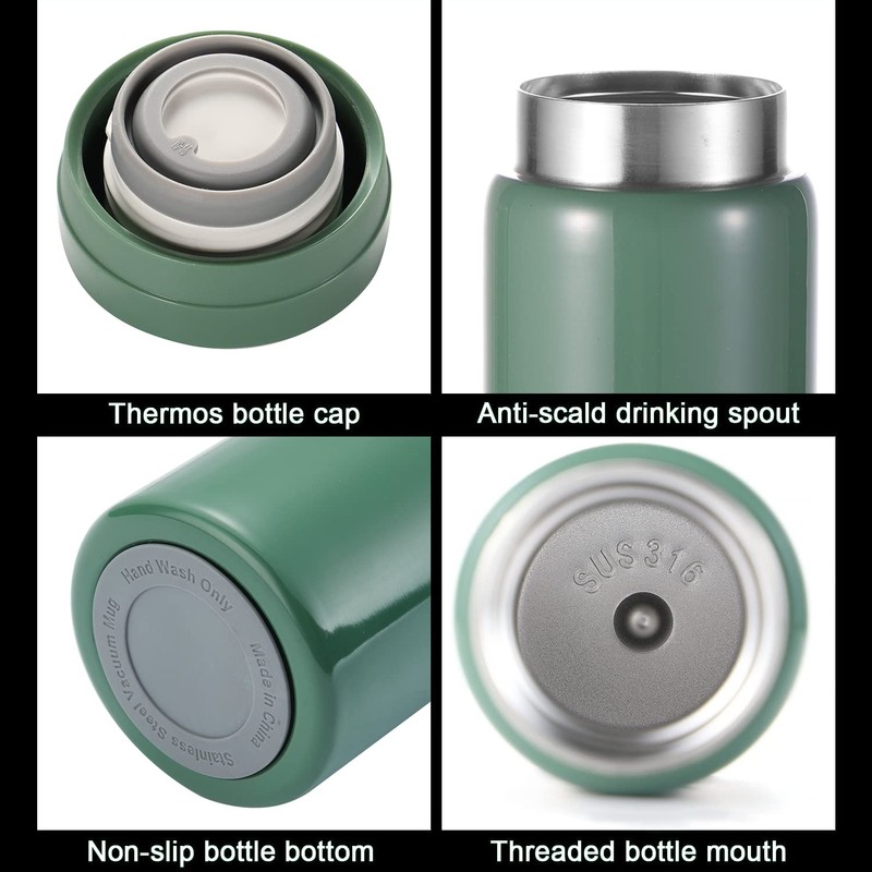 Small Flask, Cute Water Bottle, Vacuum Insulated Flask for Hot