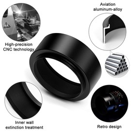 Fotover 49mm Metal Standard Screw-in Standard Lens Hood with Centre Pinch Lens Cap for Canon Nikon Sony Pentax Olympus Fuji Sumsung Leica Camera +Cleaning Cloth