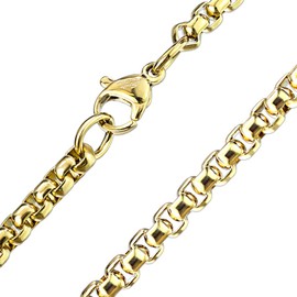 Paula & Fritz® Women's Necklace Stainless Steel Silver Gold Black Rose Many Lengths and Widths Men's Necklace Neck Jewellery Round Anchor Chain Women Men, Stainless Steel Stainless steel Surgical