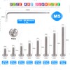 Glarks 111Pcs M5 x 8mm 10mm 12mm 16mm 20mm 25mm