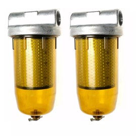 liuch-662 2X 496 Fuel Tank Filter W/1” NPT Top Cap Assembly for Gasoline Diesel 30 Micron
