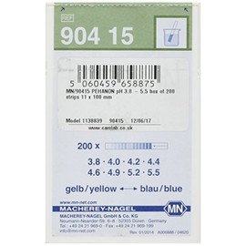 Camlab 1138839 PEHANON pH 3.8-5.5 Strip, 11 mm Length x 100 mm Width (Pack of 200)