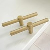 LBFEEL Brushed Brass Cabinet Knobs 4Pack Brass T Bar Cabinet