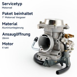 Carburettor for Yamaha 125 Virago Artudatech, Carburetor 26 mm 125/250cc 4 Stroke for Yamaha Virago XV125 XV250 VStar 250 XV250 V Star Route Qianjiang/QJ/Keeway Supershadow 250, Vento V-thunder 250