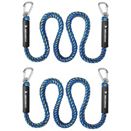 Obcursco - Línea de muelle elástica con doble clip de acero inoxidable 316, cuerda de acoplamiento amortiguador de barco para PWC, accesorios de barco para Waverunner, Seadoo, Kayak, paquete de 2