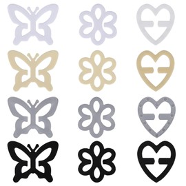 Fukaisu 12pcs Bra Strap Holder Clips, Plastic Portable Butterfly Flower Heart Shape Bra Clasp Hooks for Racerback to Hide Strap Adjuster Converter Accessories